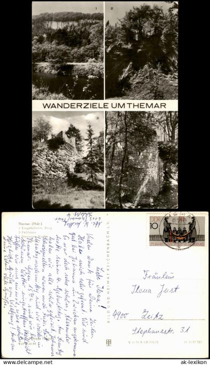Ansichtskarte Themar DDR Mehrbild-AK mit Umland-Ansichten Wanderziele 1975