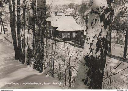 AK Thum Jugendherberge Robert Reinhold Winter a Auerbach Ehrenfriedersdorf Gelenau Geyer Drebach Zwönitz Erzgebirge DDR