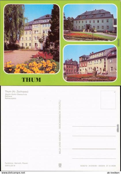 Thum Maxim-Gorki-Oberschule, Rathaus, Rathausplatz 1981