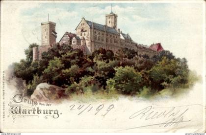 Perl Lithographie Lutherstadt Eisenach in Thüringen, Wartburg