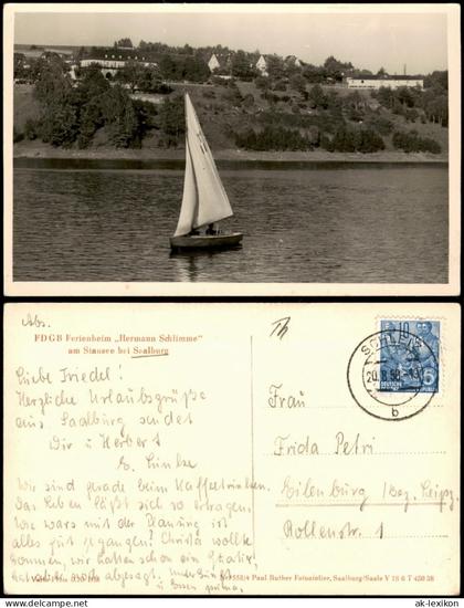 Saalburg-Ebersdorf (Saale) FDGB Ferienheim  Stausee Saalburg 1958