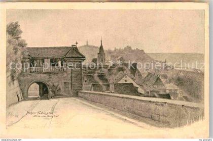 TueBINGEN BW Schloss Hohen Tuebingen Zeichnung