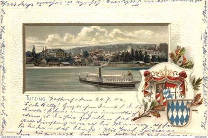 Tutzing - Litho - Prägekarte