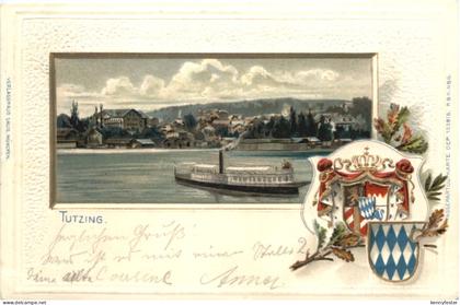 Tutzing - Litho Prägekarte