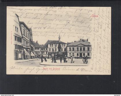 Dt. Reich AK Unna Markt mit Denkmal 1904