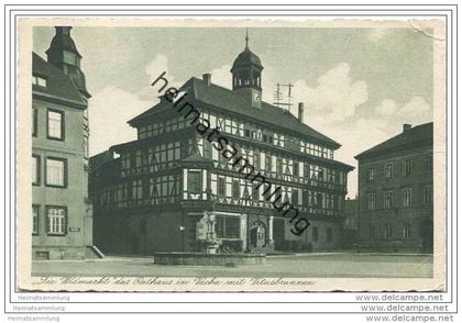 Vacha - Die Widmarkt - Rathaus mit Vitusbrunnen