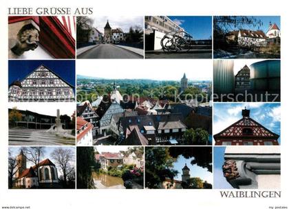 Waiblingen Rems Stadtansichten Kirche Fachwerkhaus Altstadt