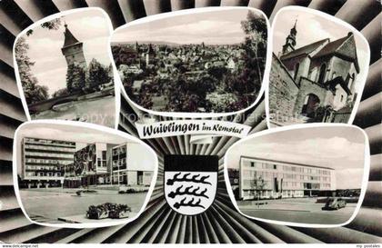 Waiblingen Rems Teilansichten Panorama Kirche Rathaus