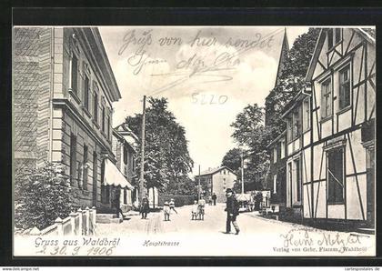 AK Waldbröl, Hauptstrasse mit Fachwerkhaus