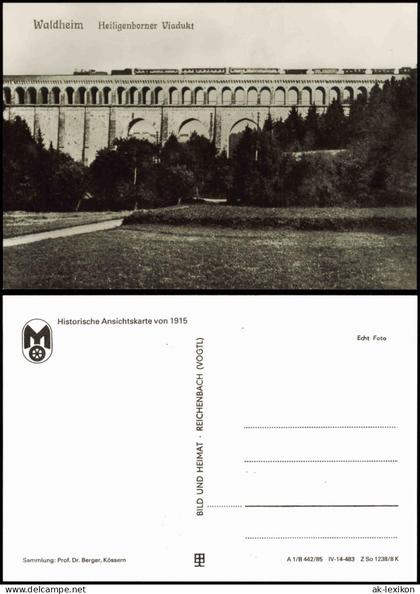 Waldheim (Sachsen) Waldheim, Heiligenborner Viadukt, Zug, 1915 1985