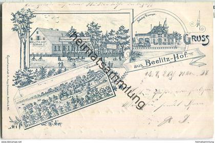 Berlin - Wannsee - Bahnhof - Beelitz-Hof - Restaurant von Ed. Schmidt - Lithographie - Verlag C. Aug. Droesse Berlin