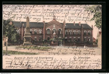 AK Gr. Wanzleben, Hospital St. Nicolai und Kriegerdenkmal