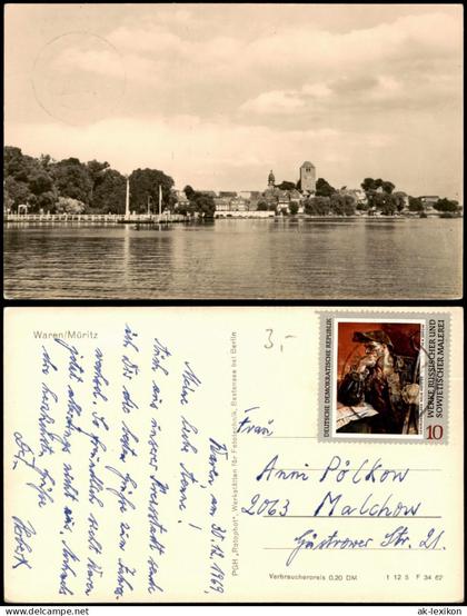 Ansichtskarte Waren (Müritz) Panorama-Ansicht 1969
