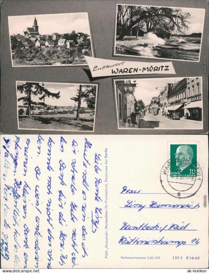 Ansichtskarte Waren (Müritz) Stadtteilanischten 1962