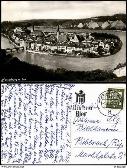 Ansichtskarte Wasserburg am Inn Wasserburg a. Inn Panorama-Ansicht 1962