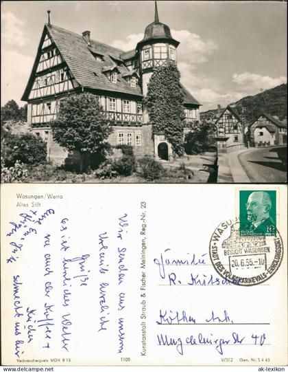 Ansichtskarte Wasungen DDR AK Altes Stift 1965