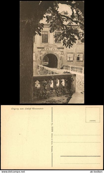 Ansichtskarte Weesenstein (Müglitz) Schloß Weesenstein - Eingang 1914