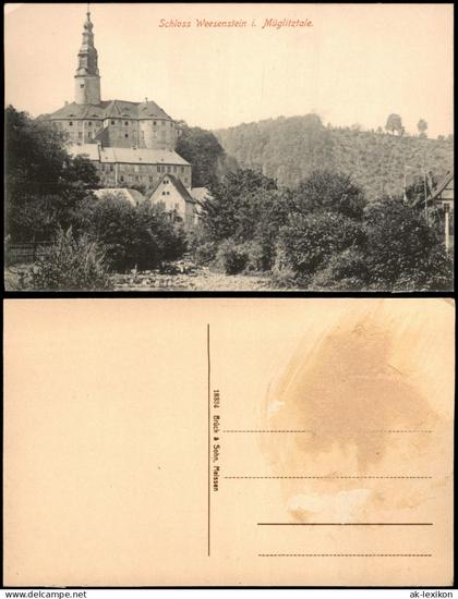 Ansichtskarte Weesenstein (Müglitz) Schloss Weesenstein Ortspartie 1914