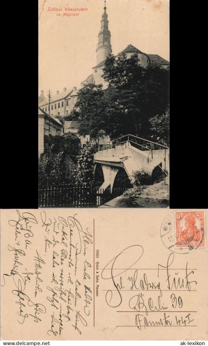 Weesenstein (Müglitz) Schloss (Castle) Weesenstein im Müglitztal 1915