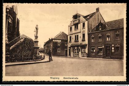 AK Wegberg, Beeckerstrasse mit Gasthaus Wegberger Hof und Gasthof zur Post