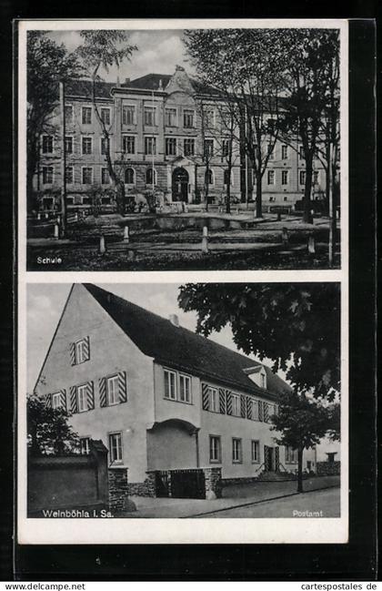 AK Weinböhla i. Sa., Schule und Postamt