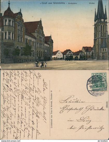 Ansichtskarte Weinböhla  Kirchplatz, Konzertsaal b Radebeul Dresden  1913