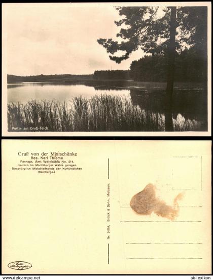 Ansichtskarte Weinböhla Partie am Groß-Teich. 1927