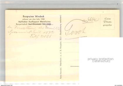 Weinheim Bergstrasse Burgruine Windeck