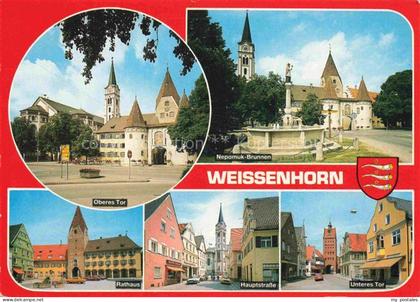 Weissenhorn Neu-Ulm Bayern Oberes Tor Nepomuk-Brunnen Rathaus Hauptstrasse Unter