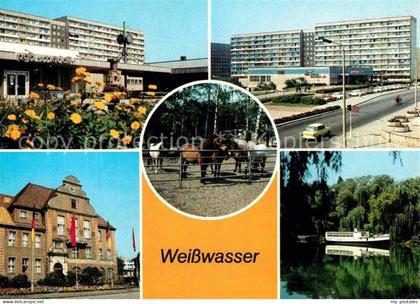 Weisswasser Oberlausitz Wohnkomplex am Wasserturm Kaufhaus Magnet Tiergarten Rat