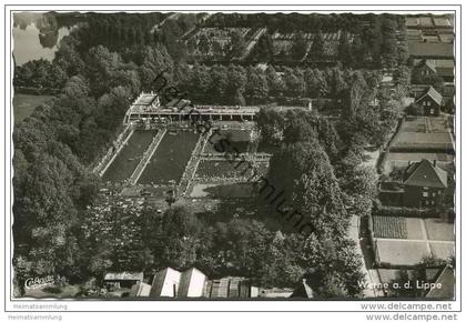 Werne - Freibad - Luftbild - Foto-AK 1961
