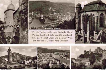 Wertheim Main BW Main Tauber Burg Turm Kirche Stadtpanorama Mehrbildkarte Brueck