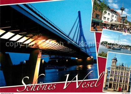 Wesel Rhein Bruecke Hafen