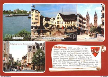 Wesseling Rheinpartie Brunnen Rathausplatz Sankt Germanus