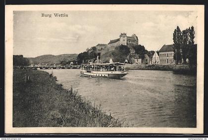 AK Wettin, Burg Wettin und Personenschiff