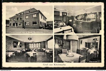 AK Kirchweyhe / Weyhe, Gasthaus von E. Koch, Innenansichten,