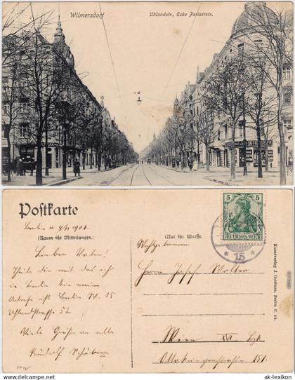 Wilmersdorf Berlin Uhlandstraße Ecke Pariserstrasse, Geschäfte 1912