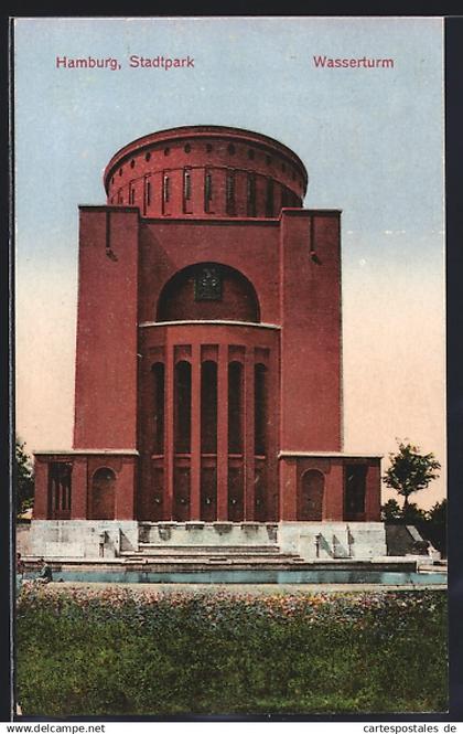 AK Hamburg-Winterhude, Wasserturm im Stadtpark