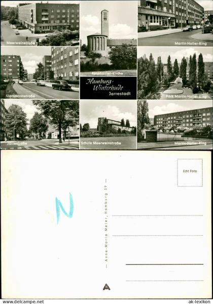 Winterhude (Mühlenkamp)-Hamburg Jarrestadt Mehrbild Straßen Schule Ring 1972