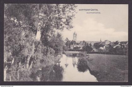 Vintage postcard Germany Wipperfurth Church City View and Wupper Rive