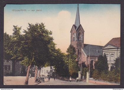 Vintage postcard Germany Wipperfurth St Nikolaus Church Market Square