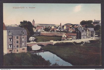 Vintage postcard Germany Wipperfurth Wupper River Bridge Town View City Panorama