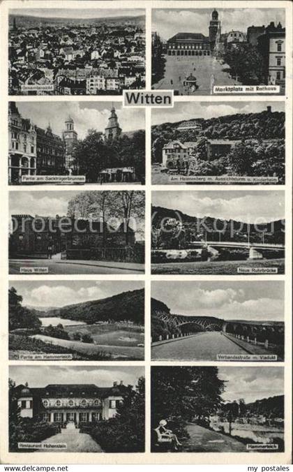 Witten Ruhr Marktplatz mit Rathaus u.Haus Witten