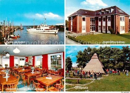 Wittmund Jugendherberge Carolinensiel Speiseraum Grillplatz Partie im Hafen