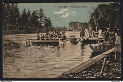 AK Wörlitz, Gondelstation mit Schwänen
