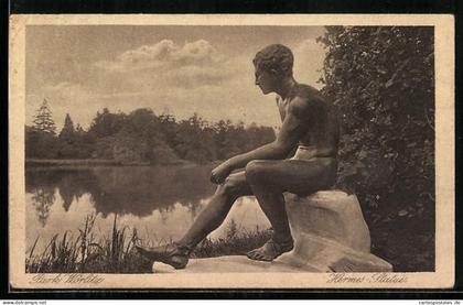 AK Wörlitz, Park Wörlitz, Hermes-Statue