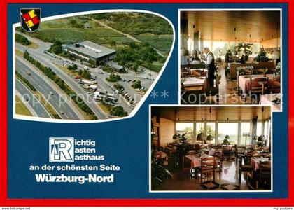 WueRZBURG Bayern Fliegeraufnahme Autobahn Rasthaus Wuerzburg Nord Gastraum