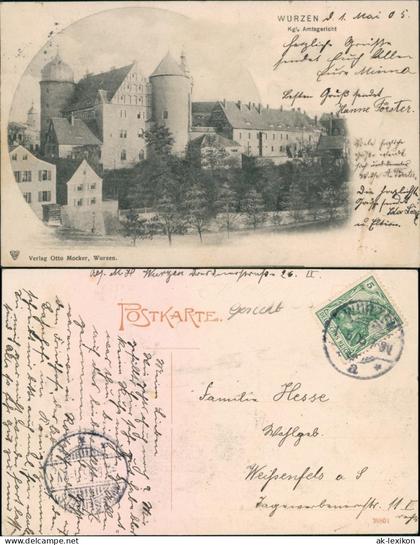 Ansichtskarte Wurzen Partie an der Stadt 1905