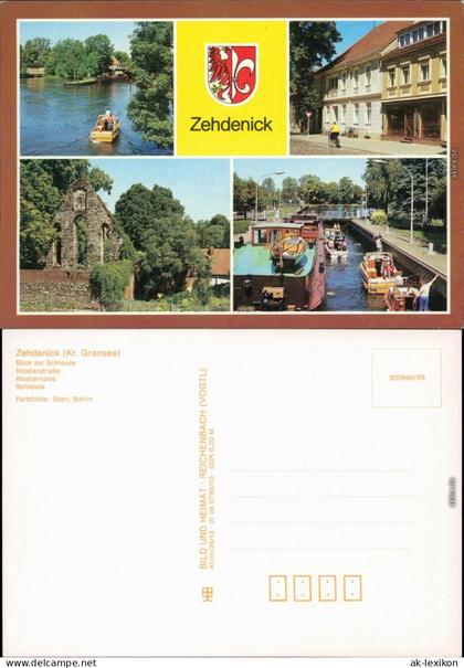 Ansichtskarte Zehdenick Schleuse, Klosterstraße, Klosterruine, Schleuse 1989