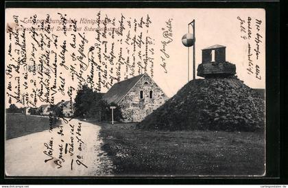 AK Königsbrück i. Sa., Truppenübungsplatz, Verlassenes Dorf Zietsch mit Sicherheitsstand